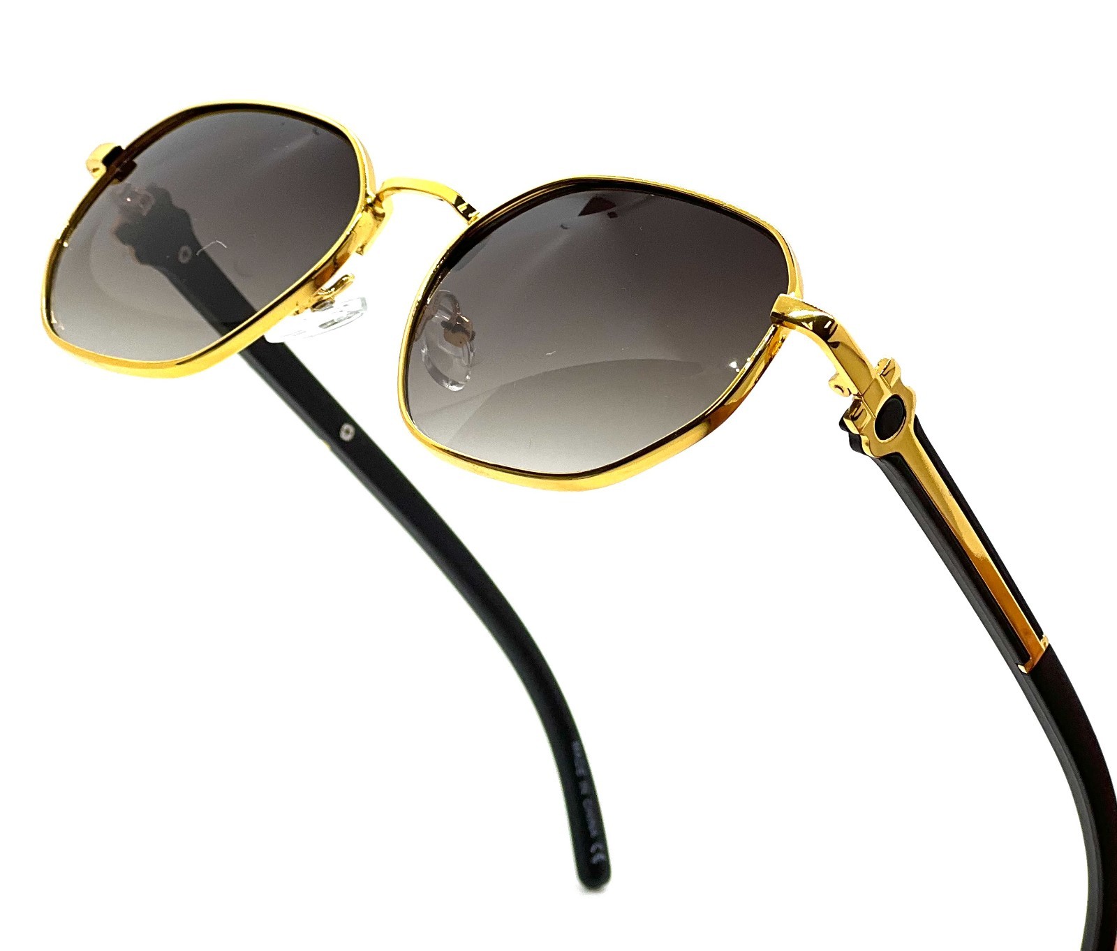 Sunglasses Men Streetwear Outdoor Hip Hop Cholo Style Retro Vintage Gold Frame