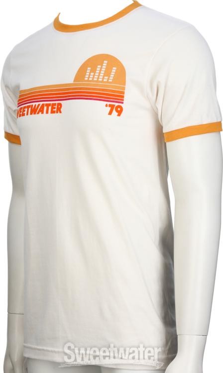 Sweetwater Retro Sunset Ringer Tee – Vintage White/Mellow Yellow, Small