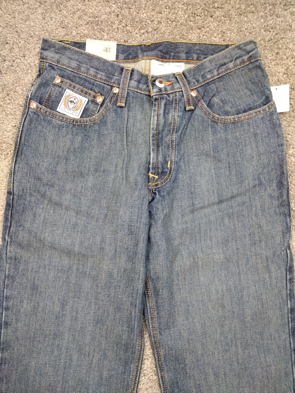Cinch Men’s White Label Relaxed Fit Jeans Dark Stonewash Indigo Size 29×36 NWT