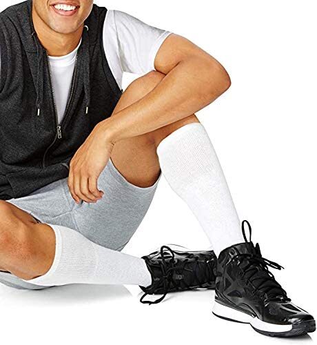 3-12 Pairs White Black Gray For Men Athletic Sports Cotton Tube Socks Size 9-15