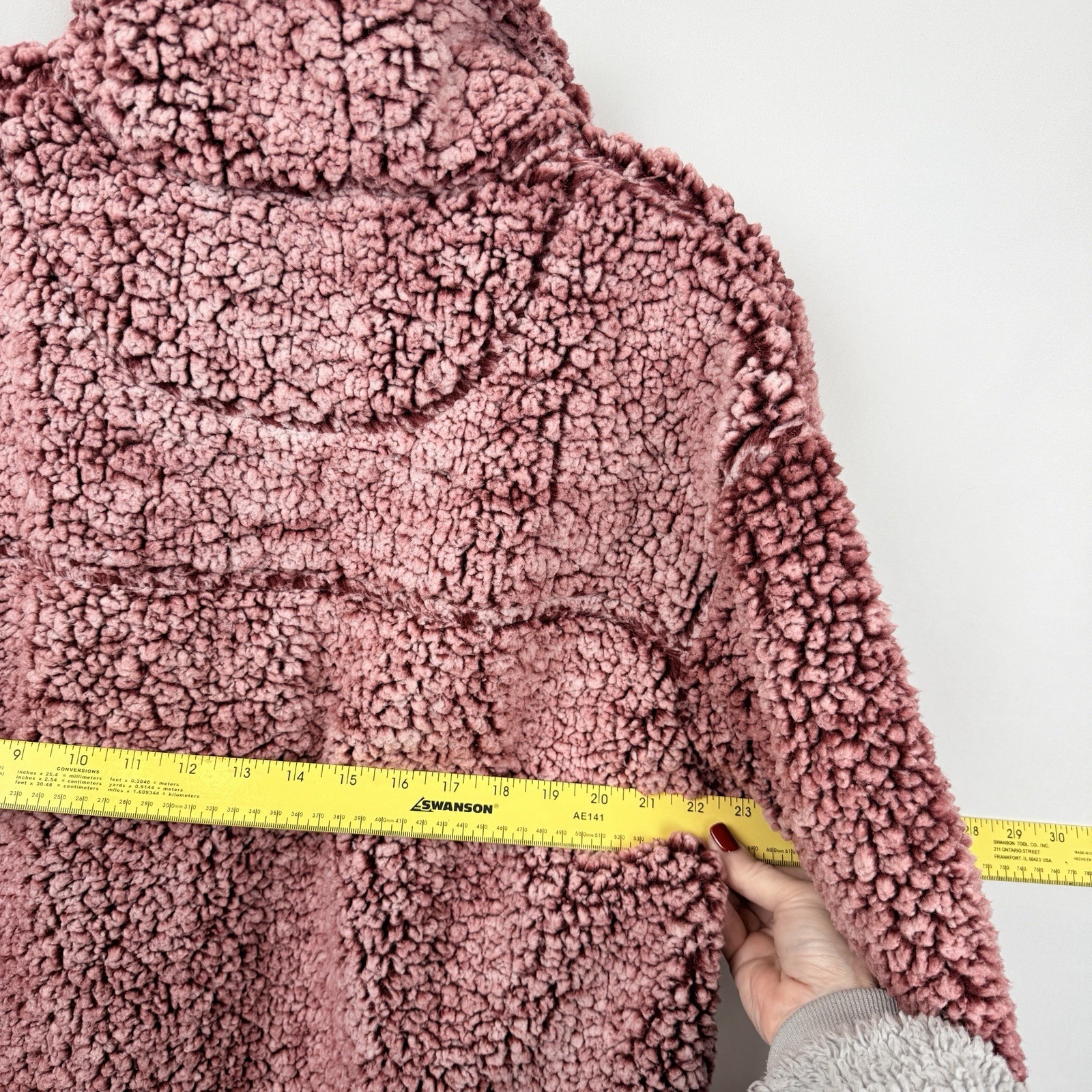 Boxercraft Sherpa Pullover Womens Large Dusty Rose Pink Quarter Zip Fleece LR