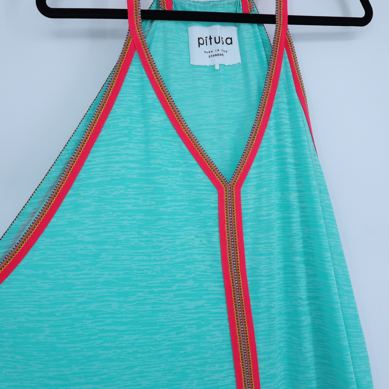 PITUSA Inca Sundress Mint Relaxed Halter Neck Summer Maxi Coverup Women’s OS