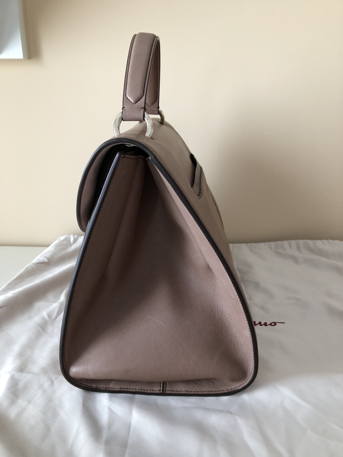 Salvatore Ferragamo Moka Calf “Jasmine FL Skin ” Bag, Handbag, 21-G880