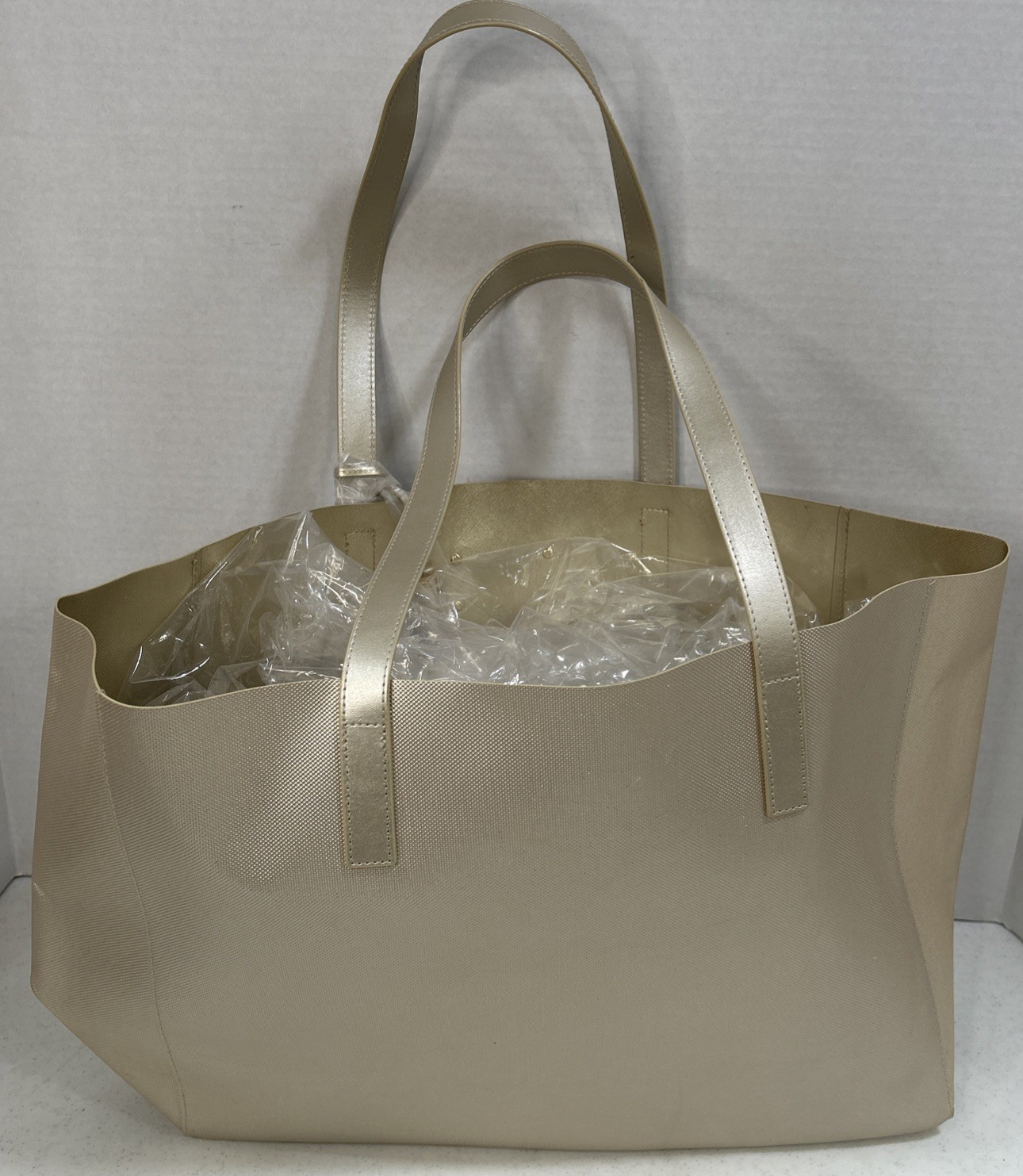 Michael Kors Gold Metallic Glamorous Glitter Large Tote Bag New! Beach Pool NWT