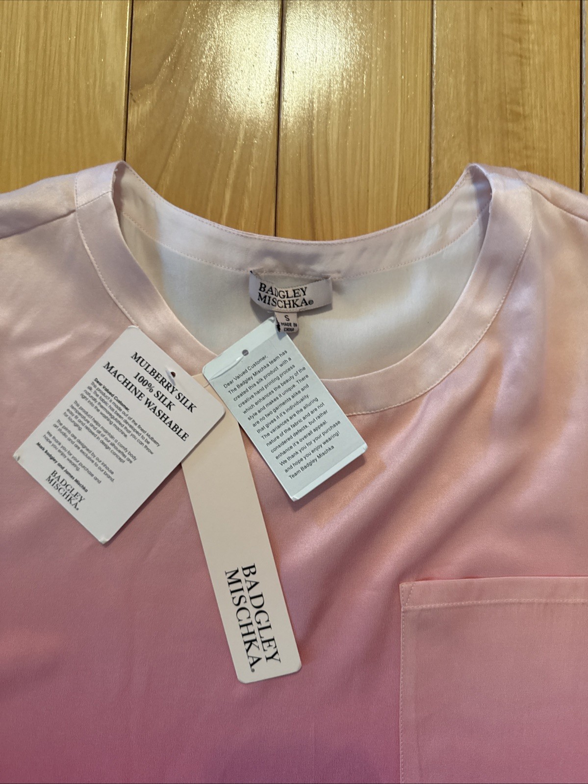 BADGLEY MISCHKA Ombre Mulberry Silk Blouse Women’s Size S Multi NWT