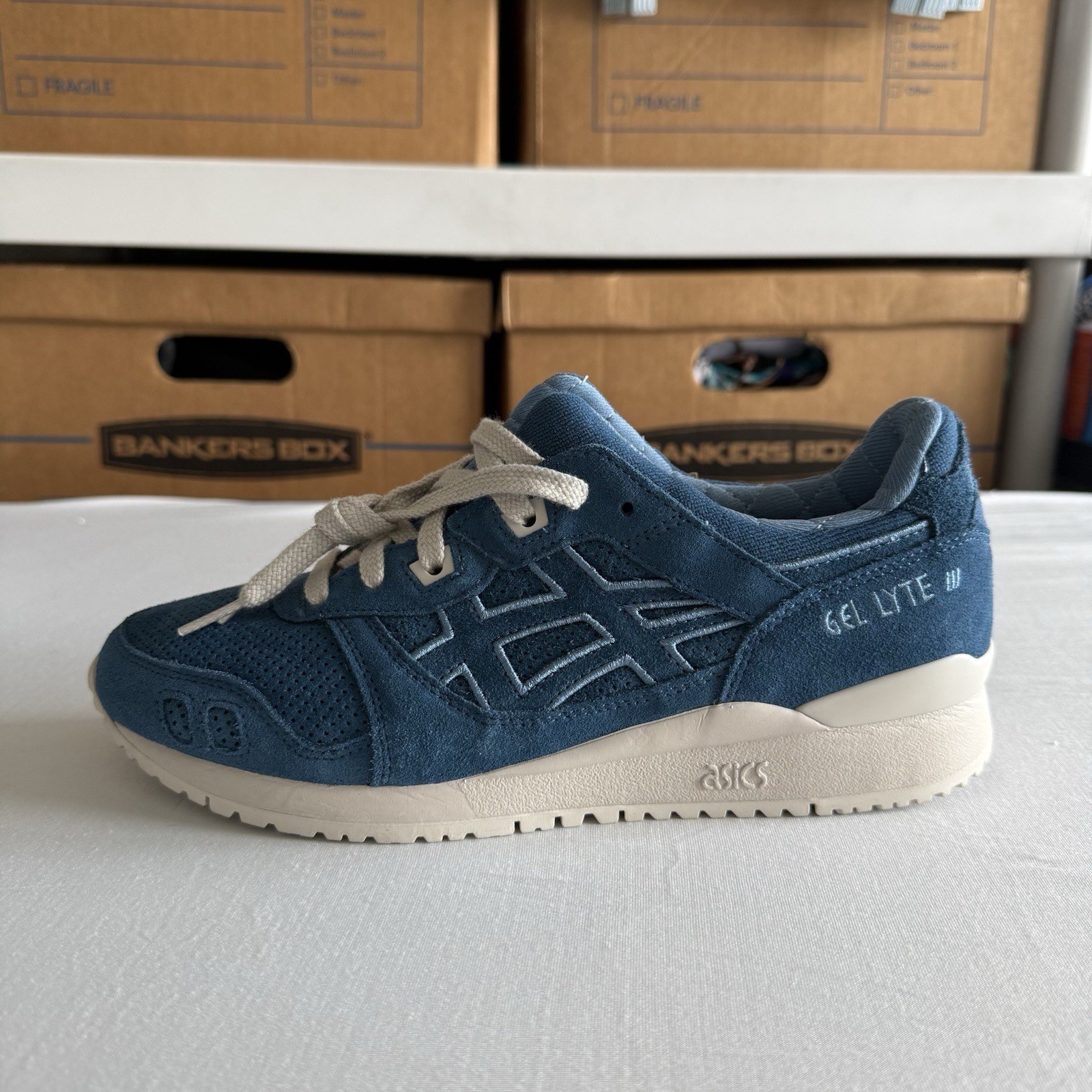 ASICS Gel-Lyte III OG Mens 8 Light Indigo Smoke Grey 1201A383-400 Running