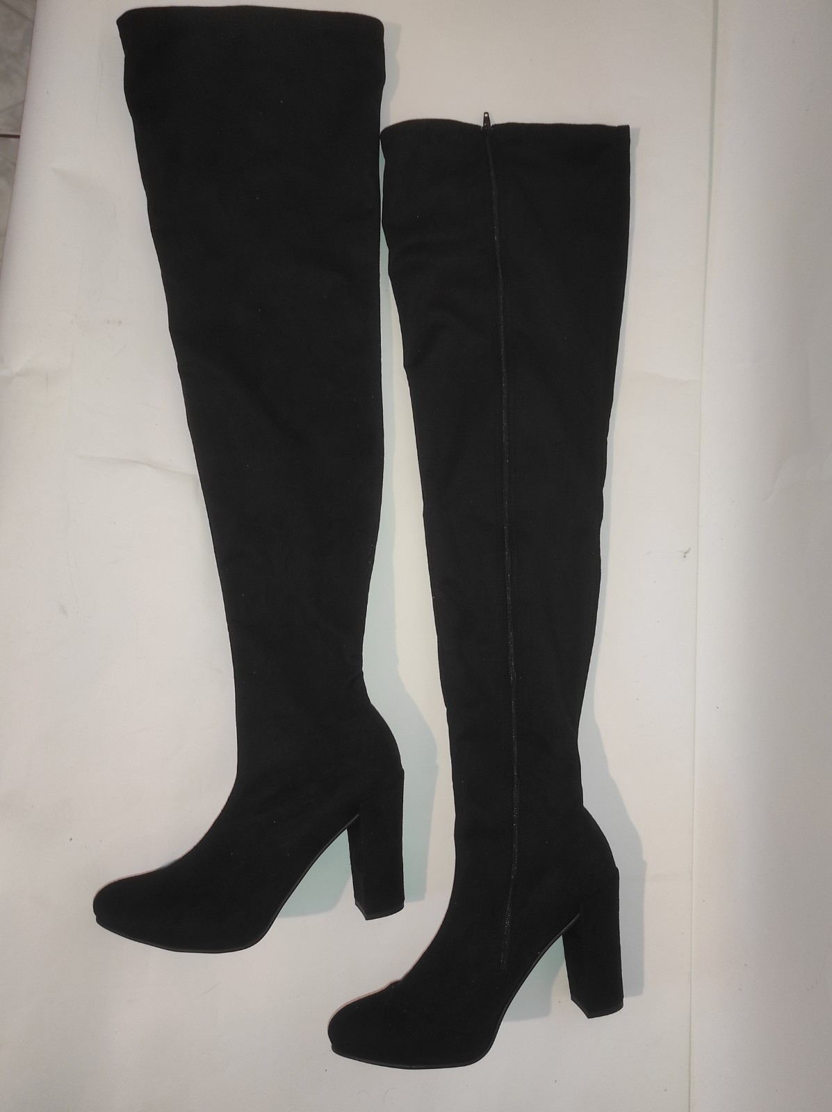 Suede Stretch Over The Knee Boots In Many Colours 11cm Block 37 38 39 40 41