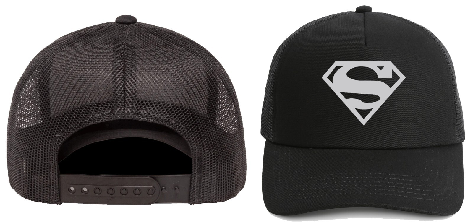 Gray Superman Hats Snap Back Cap One Size Fits Most