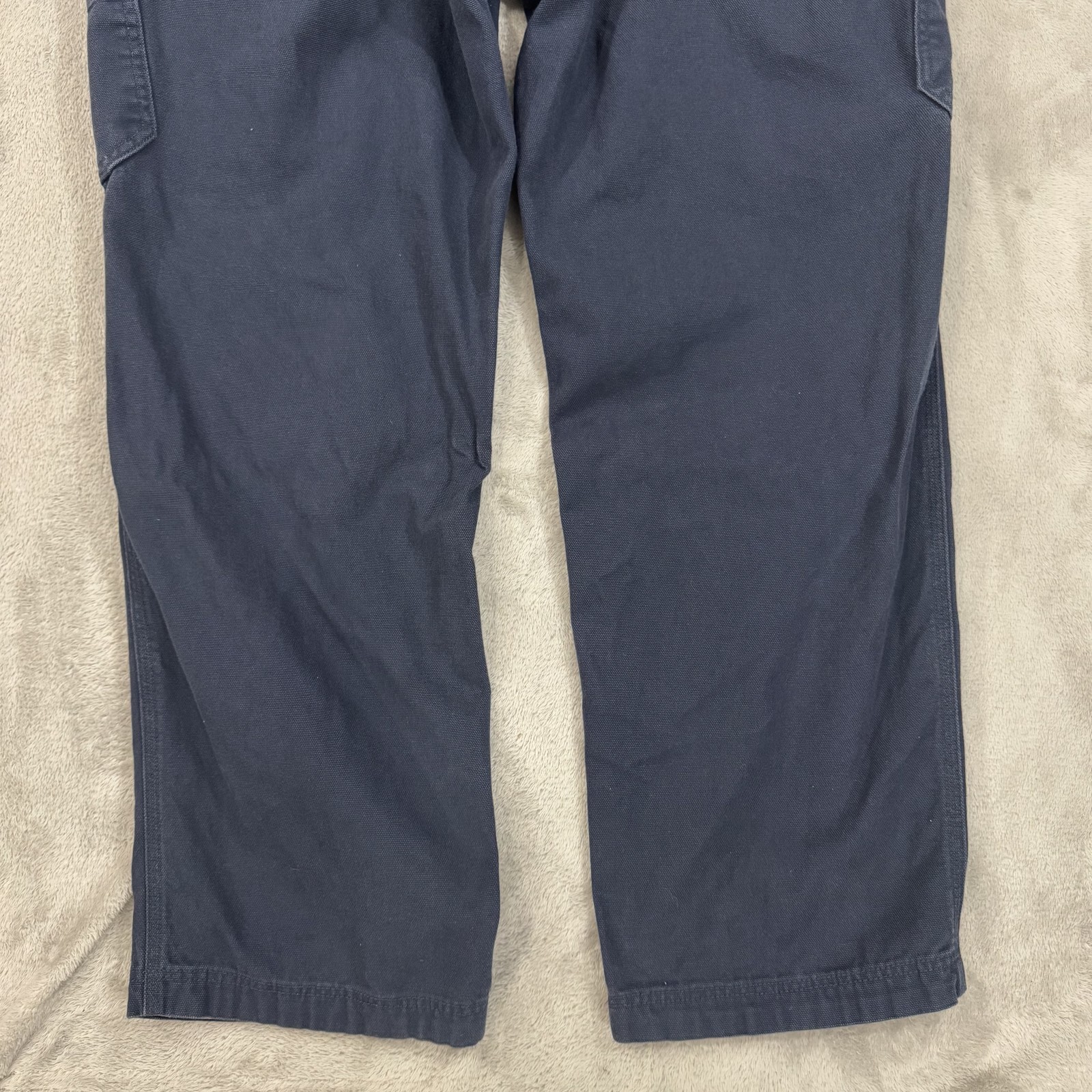 Duluth Trading Fire Hose Pants Mens 42×34 Blue Canvas Gusseted Hammer Loop Cargo