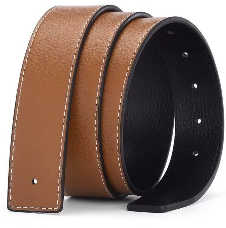New Leather No Buckle For H 38mm Replacement Belt Men’s Strap Straps*