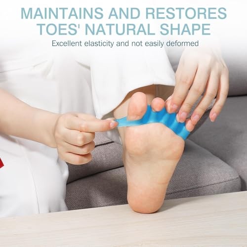 Toe Spacers for Women & Men – Silicone Toe Separators for Bunion 2 Blue