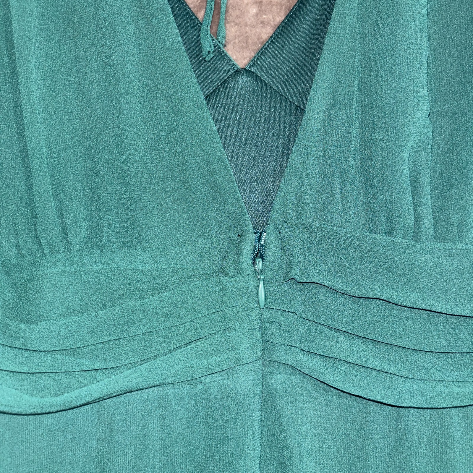 Lulus Talk About Divine Backless Maxi Dress Womens Hunter Green Plunging V-Neck
