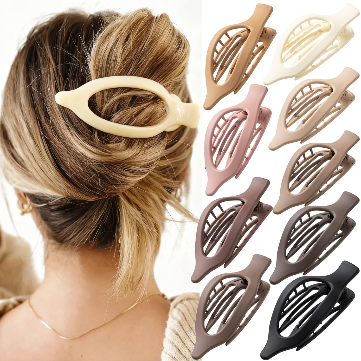 Flat Hair Clips, 9 PCS 4.7 Inch Large Side Slide Volume Duckbill Clips for Wo…