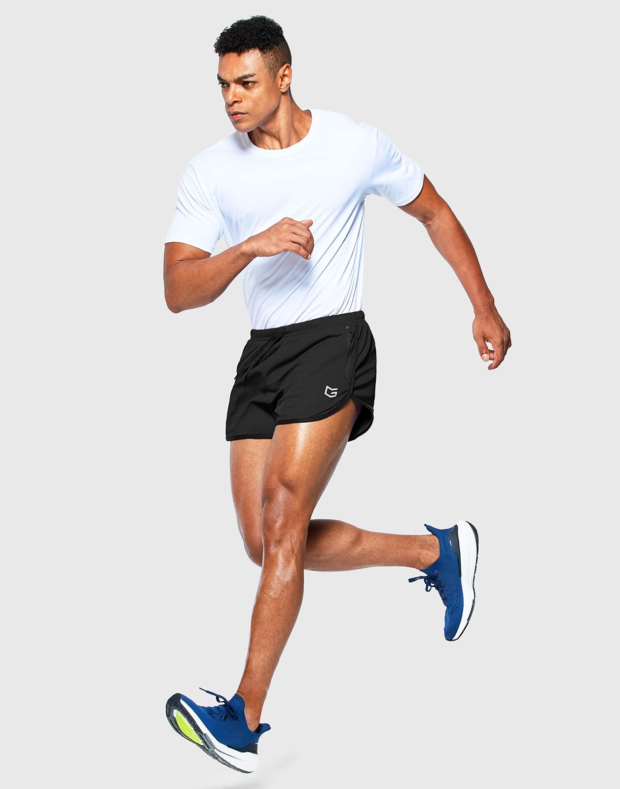 Men’s Running Shorts 3 Inch Quick Dry Gym Athletic Jogging Shorts with Zipper…