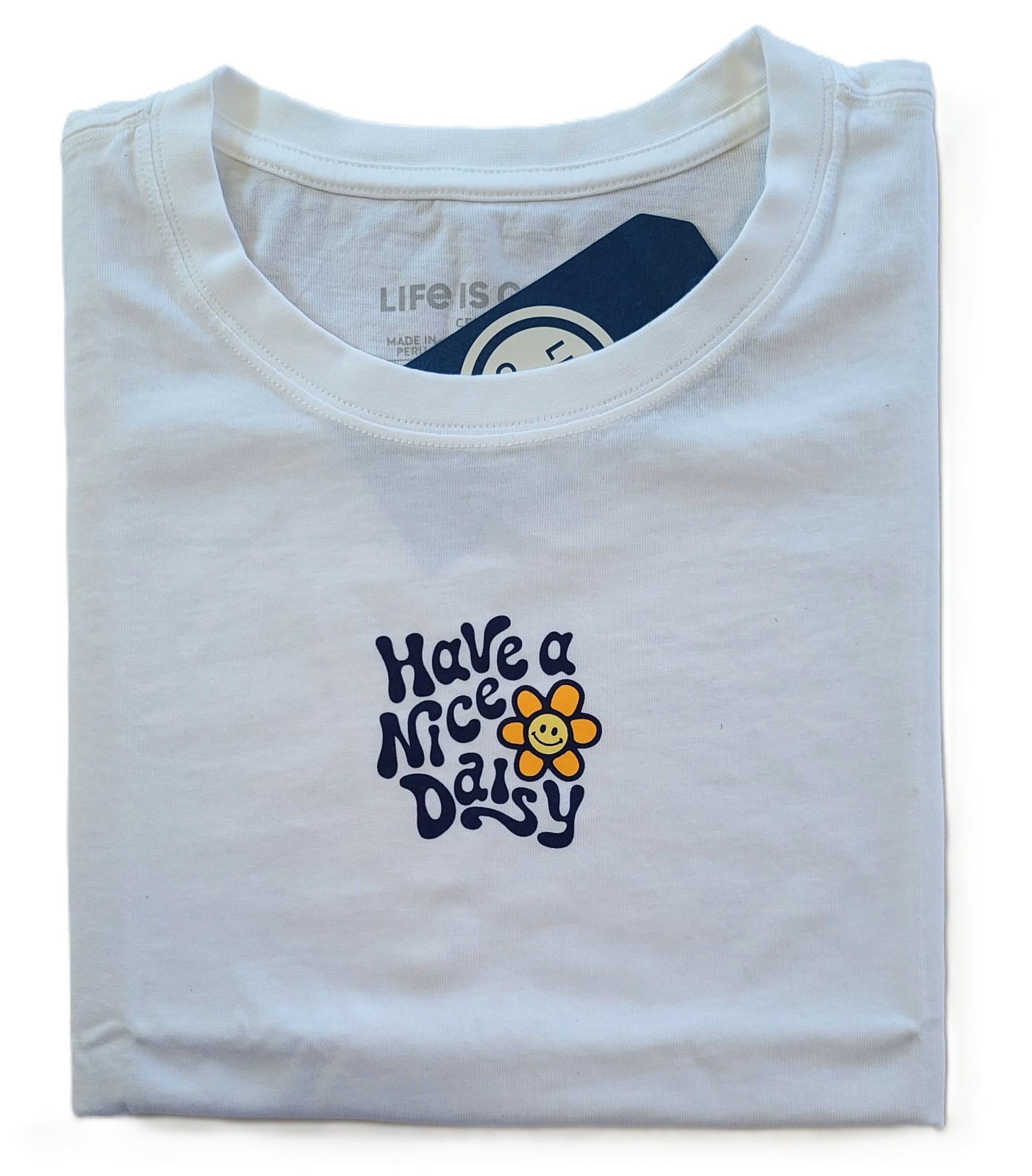 Life Is Good SS Shirt Crusher Boxy Tee Have a NICE DAISY Flower 47in Womens L