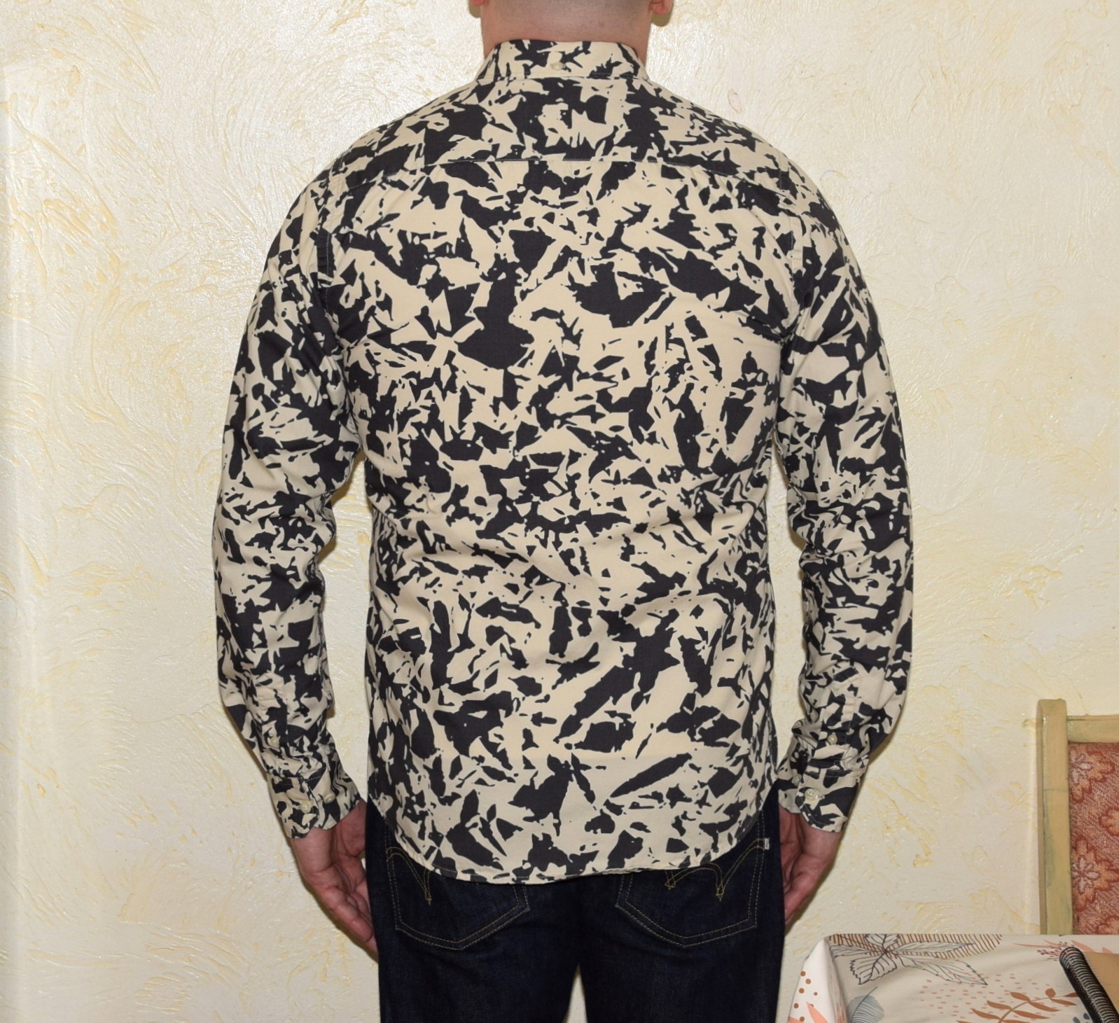 NORSE PROJECTS ANTON BROKEN LEAF LONG SLEEVE SHIRT SIZE M / Slim P2P 21″ MINT