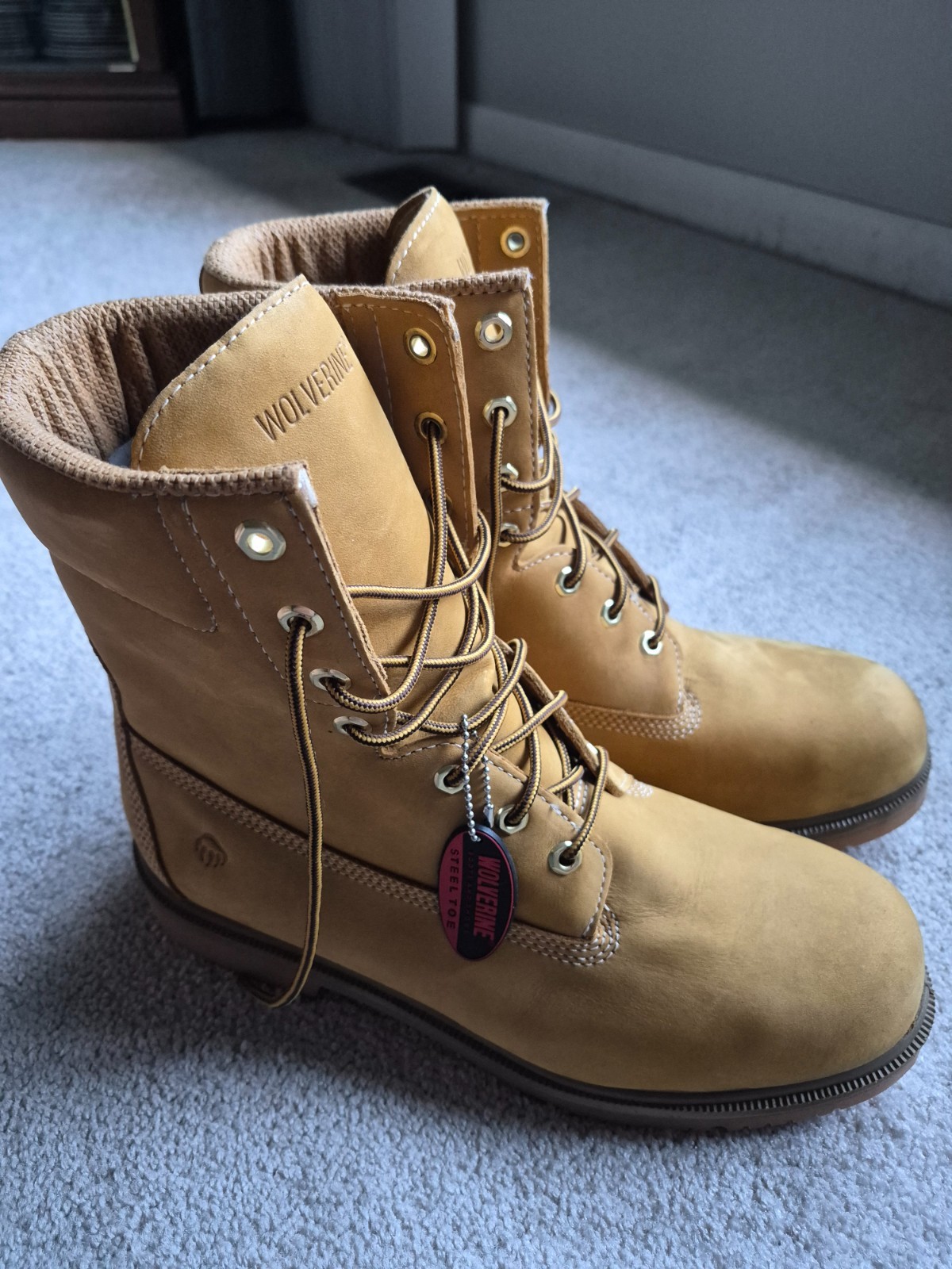 Wolverine Steel Toe Wheat Work Boots New Suede Thinsulate 12 E
