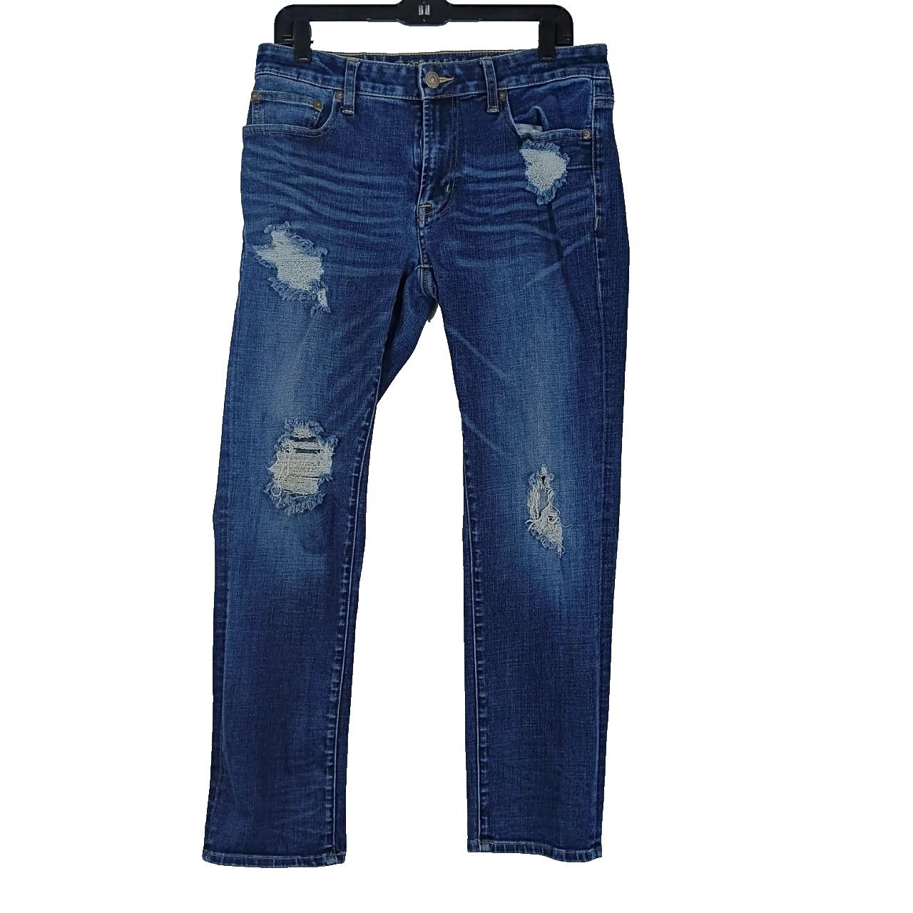 American Eagle Extreme Flex 4 Jeans Mens 32×30 (28) Blue Distressed Denim Cowboy