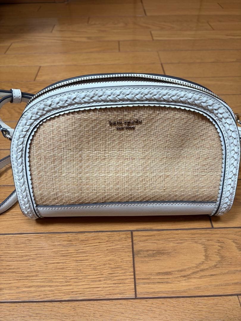 Kate Spade White Straw Crossbody Shoulder Bag Summer Authentic item from Japan