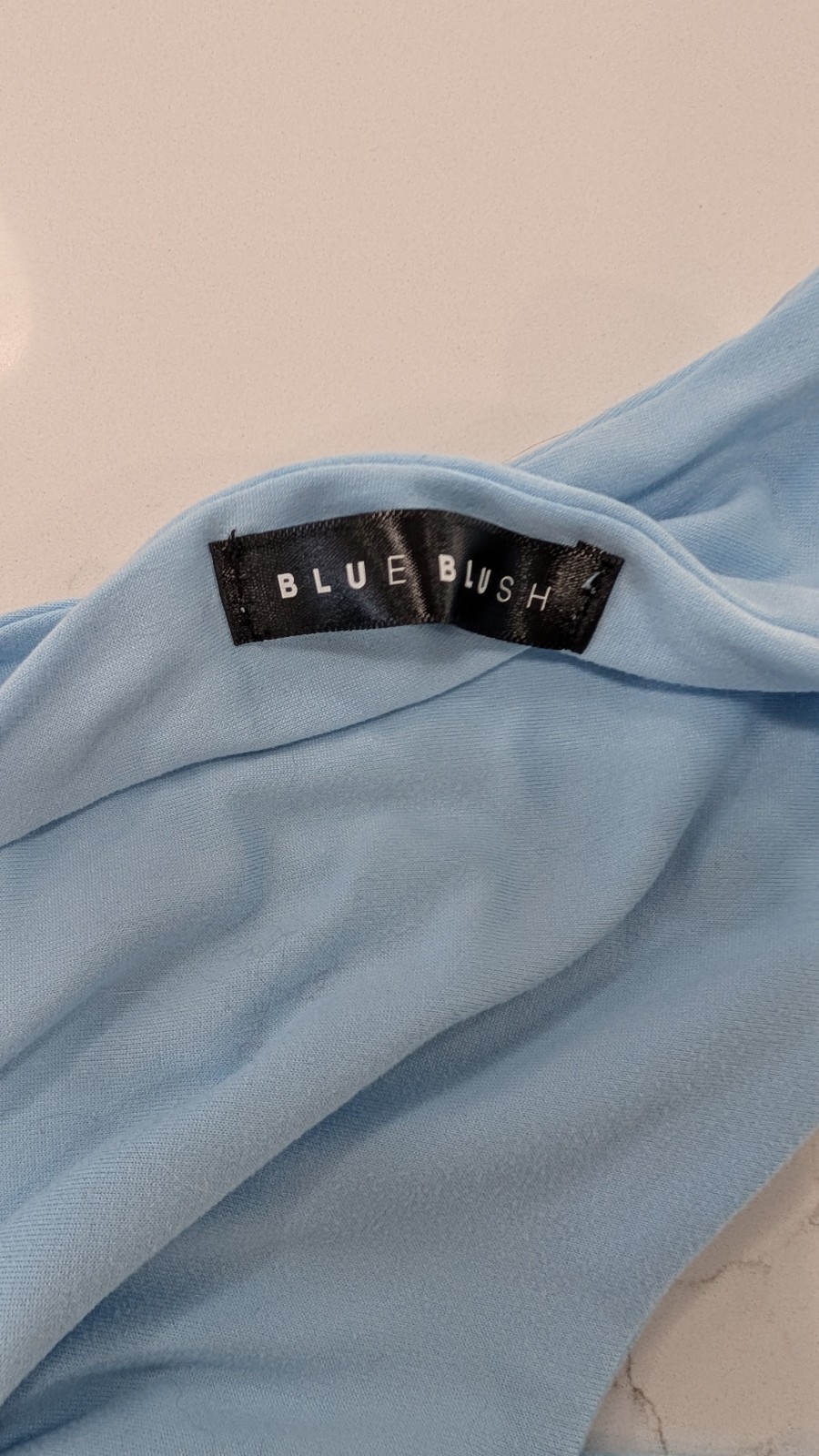 Blue Blush Backless Blue Crop Top Size Small Made In USA