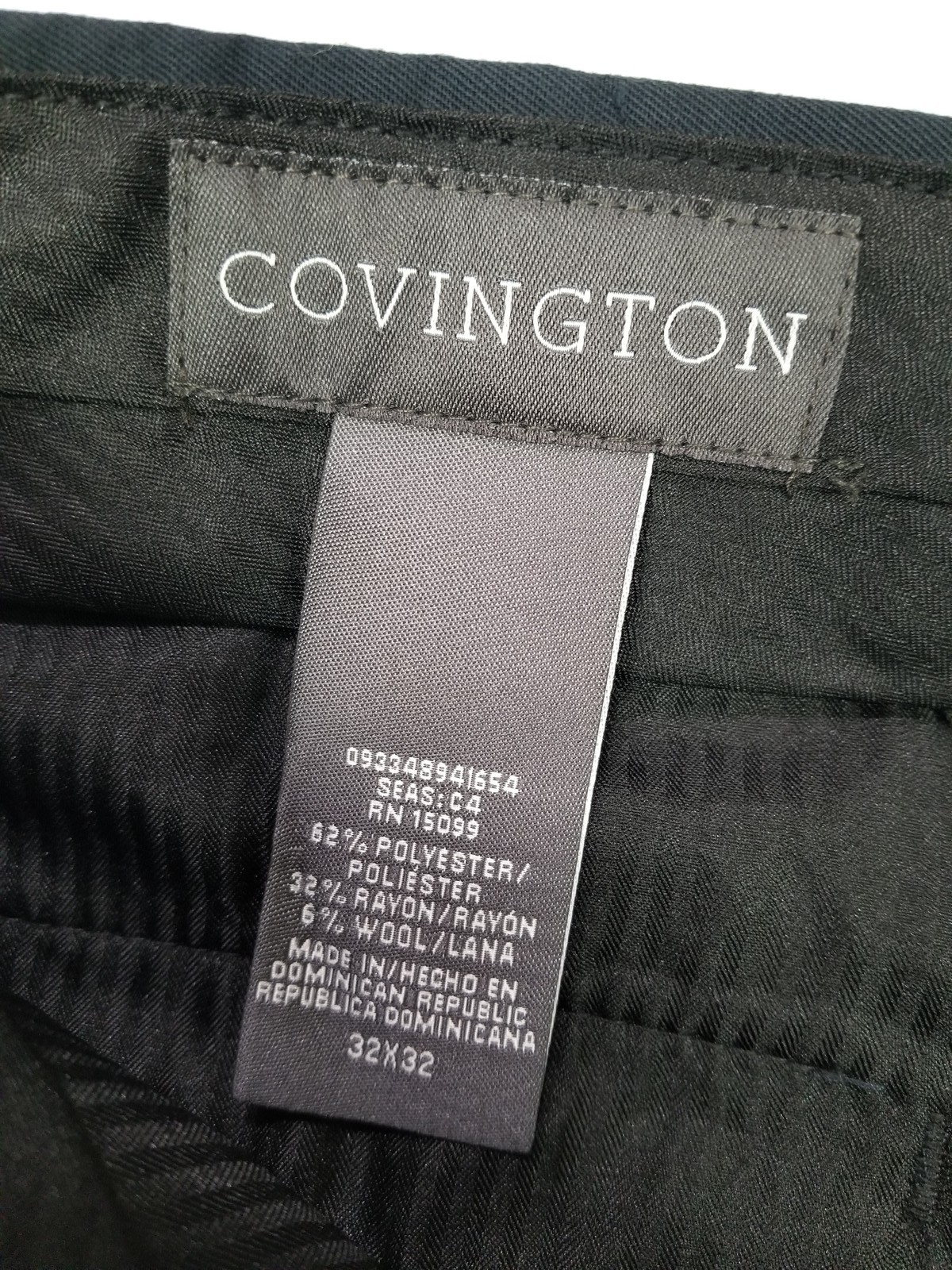 Covington The Essential Pant Men’s Dark Navy Flat Front Dress Pants Size 32×32 N