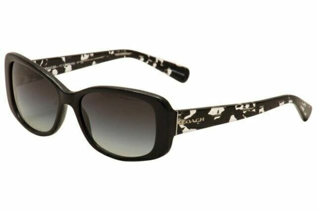Coach Women’s HC8168 Sunglasses Black/Black Crystal Mosaic/Light Grey Gradient