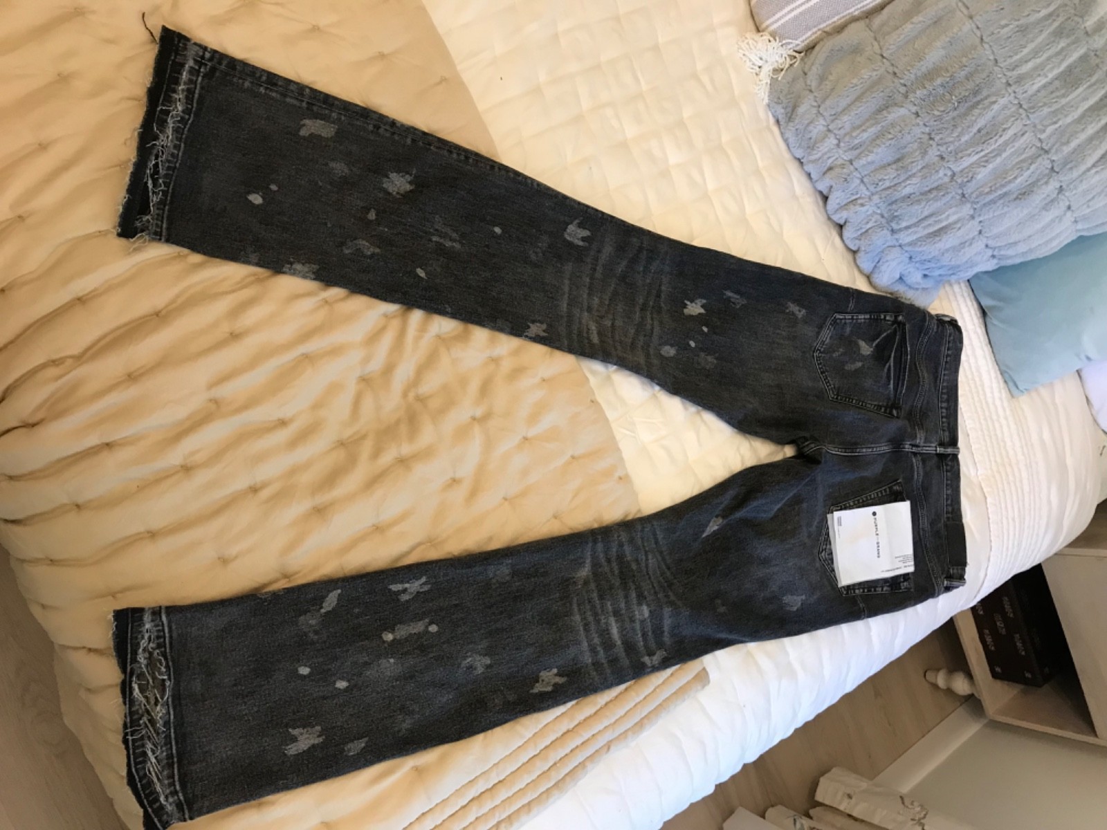 Purple Brand Jeans P004 Boot Cut men’s size 34 Black Distressed Denim nice clean