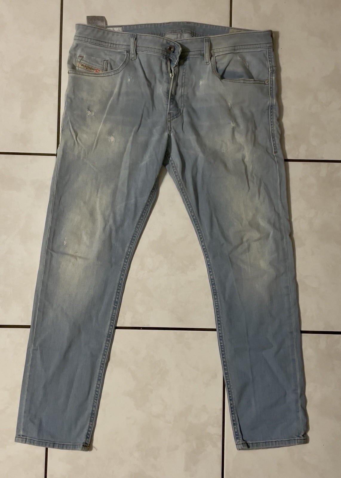DIESEL Thommer Slim-Skinny 081AR Stretch Jeans Men’s W36/L32 Whiskers Faded