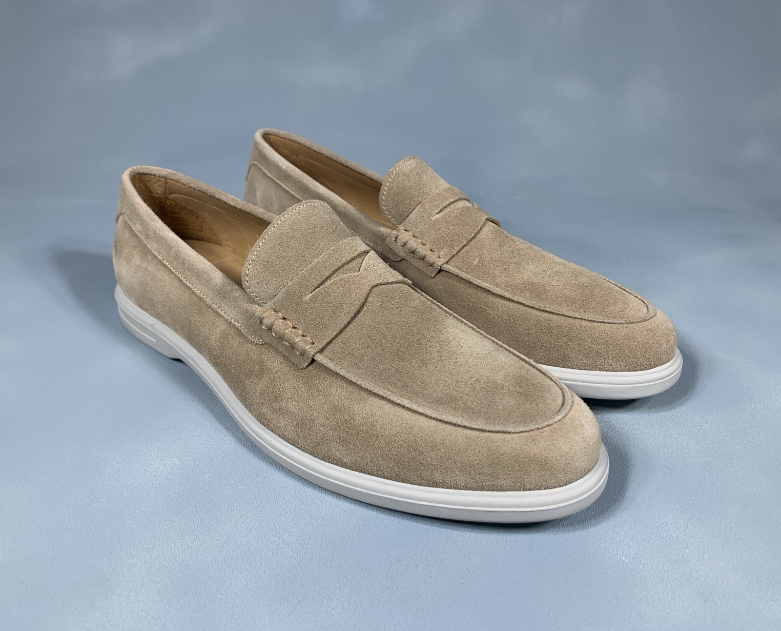 Peter Millar Crown Crafted Excursionist Penny Loafer Sand MF25XF09 Men’s 11