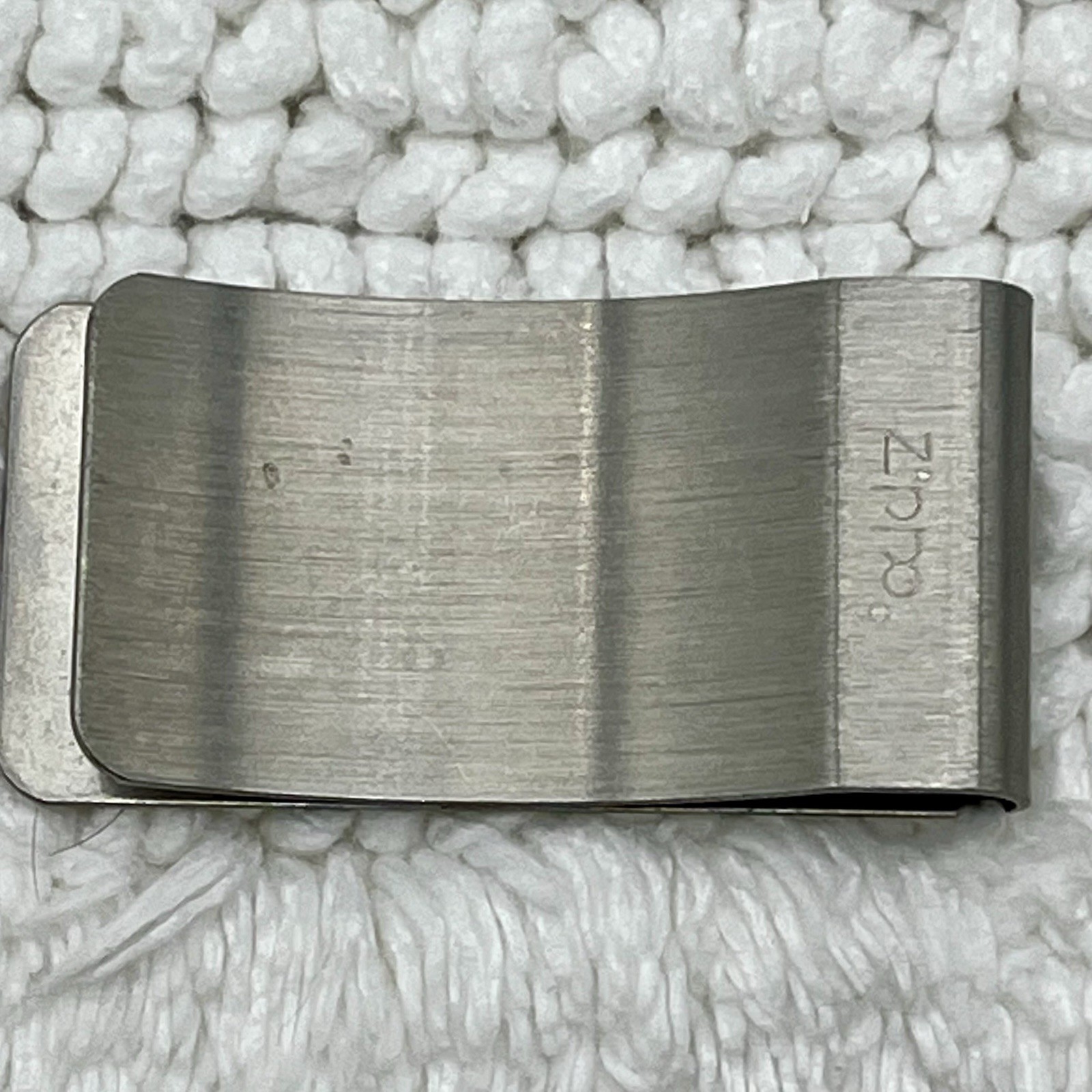 Zippo Money Clip Engraved ED Brushed Silver Tone 2″ Some Scratches