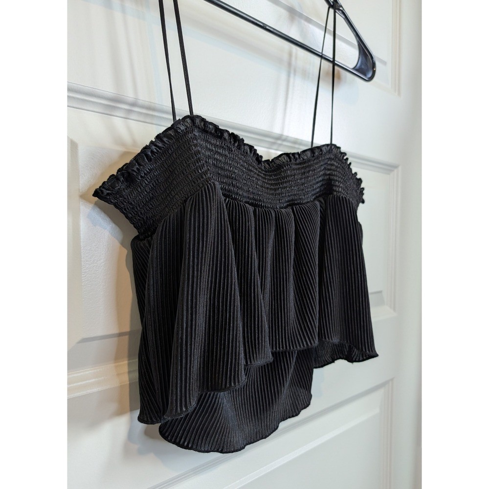 Out From Under Pleated Ruffle Crop Cami Top