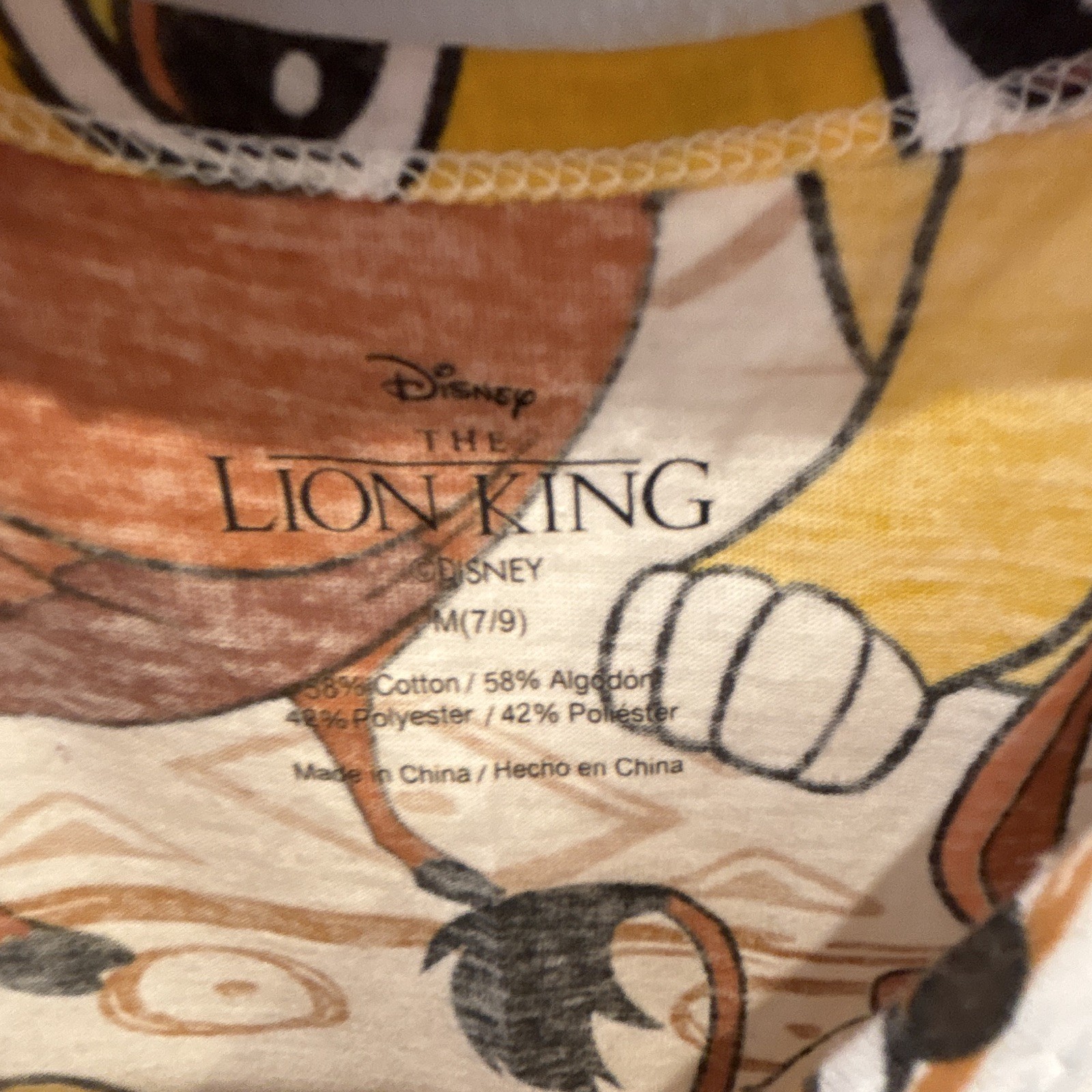 Disney Lion King Simba Timon Pumbaa Graphic Tank Top Kids M (7/9) White