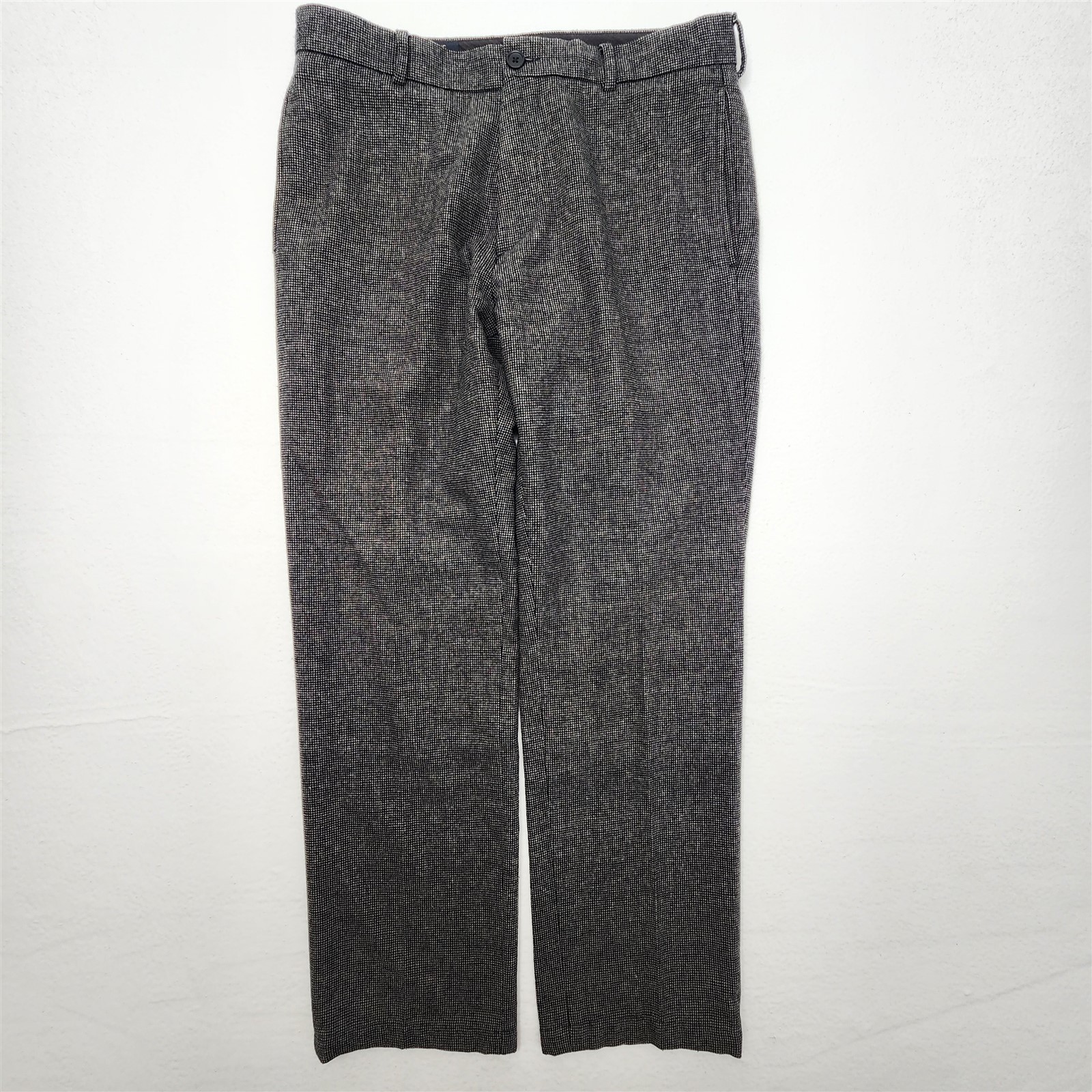 Banana Republic 32×30 Gray Nailhead Tweed Wool Blend Gavin Lined Trousers Mens