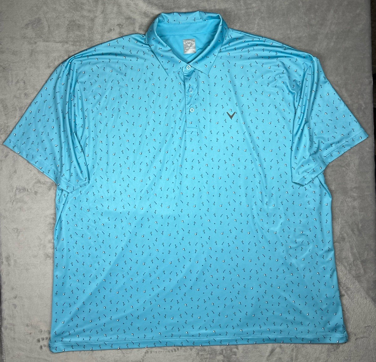 Callaway Opti Dri Golf Polo Shirt Mens 4X Blue Martini Print Performance Big