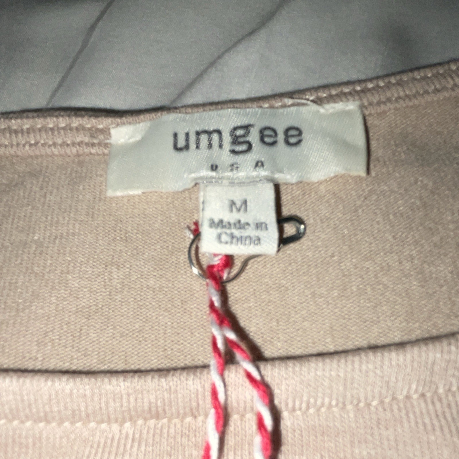 Umgee Women’s Beige Solid Round Neck Pullover Knit 3/4 Sleeve Top M Regular