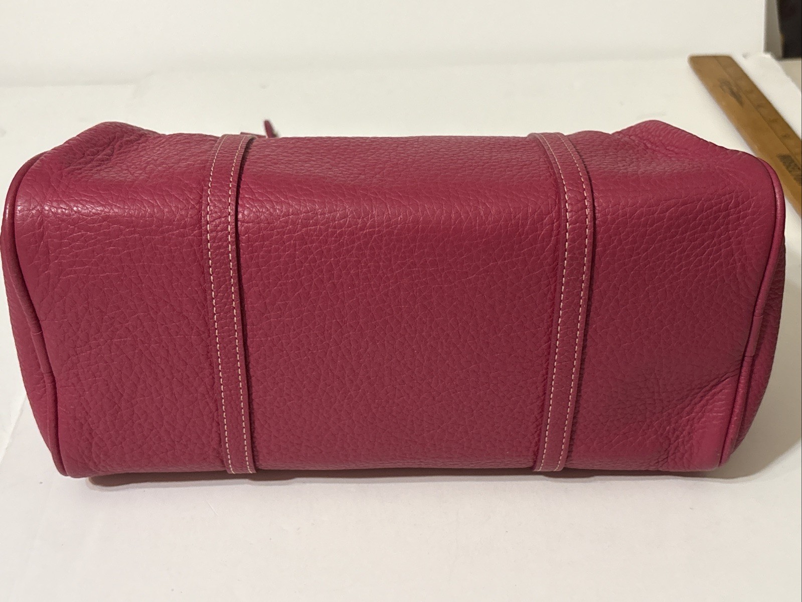 Y2K Dooney & Bourke Pebbled Leather Satchel Barrel Bag Pink Fushia Purse