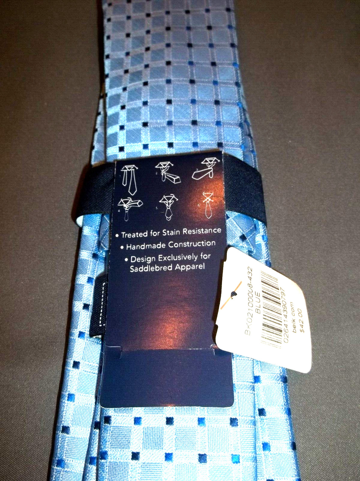 NWT SADDLEBRED SHADES OF BLUE GEOMETRIC SILK BLEND HANDMADE