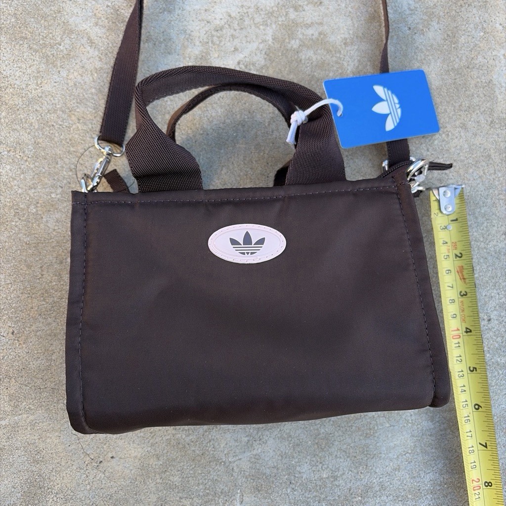NWT adidas Originals Micro Mini Tote Bag – Aurora Coffee Brown Sandy Pink JL4075