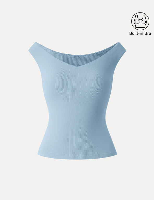OGL Essential V-neck New Airy Bra Top, Powder Blue