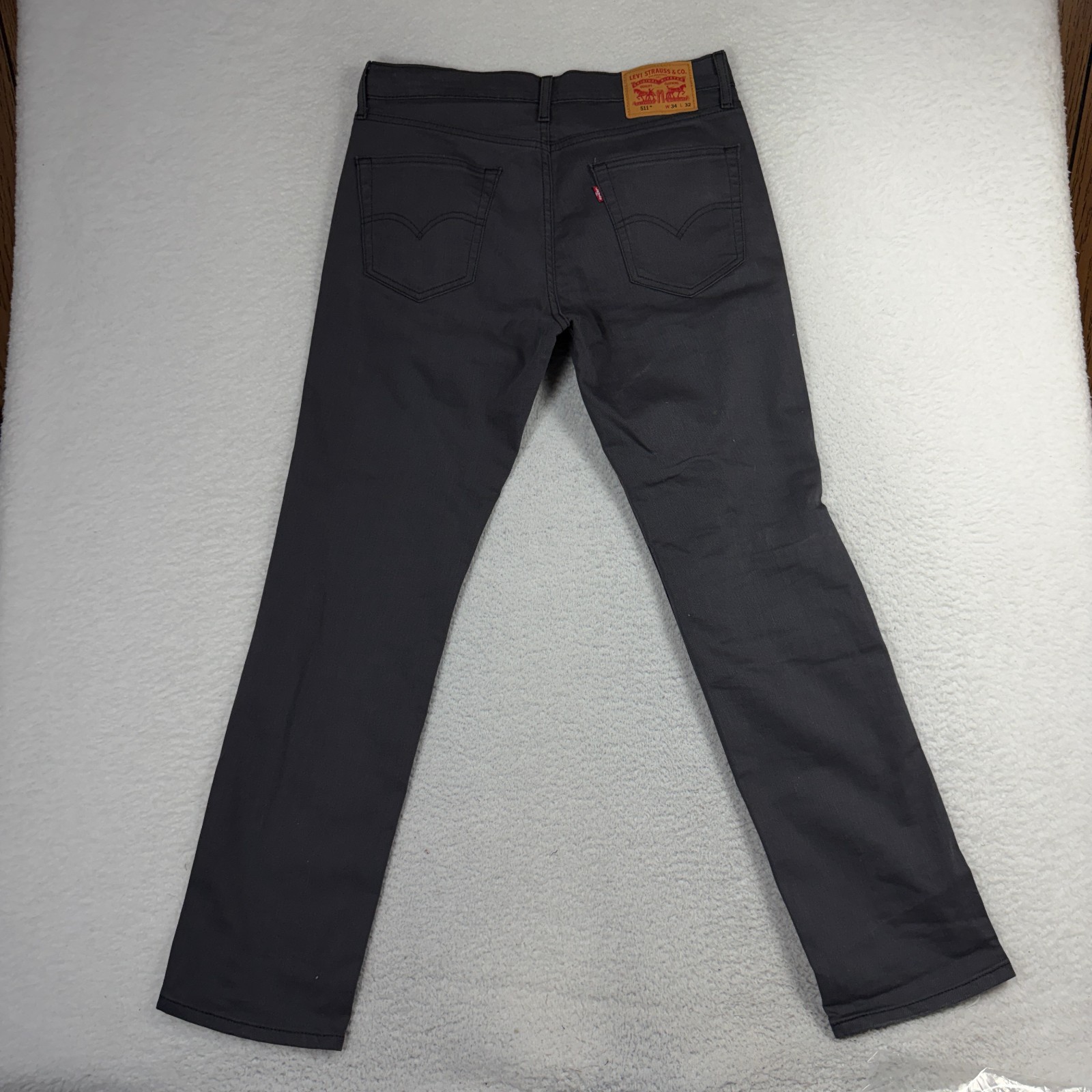 Levi’s 511 Slim Fit Jeans Mens 34×32 (34×31) Gray Denim Pants Super Stretch