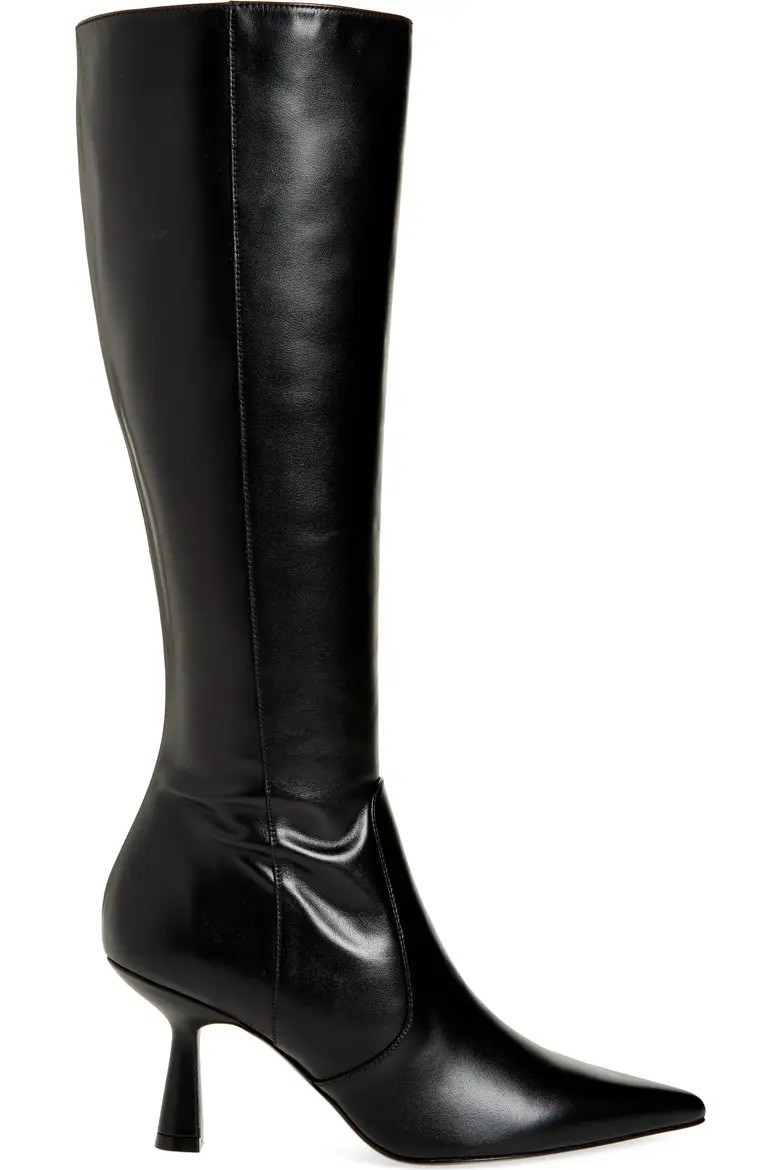 Stuart Weitzman Supersculpt Zip Boot 75 Black Leather Knee High NWT Sz 10.5
