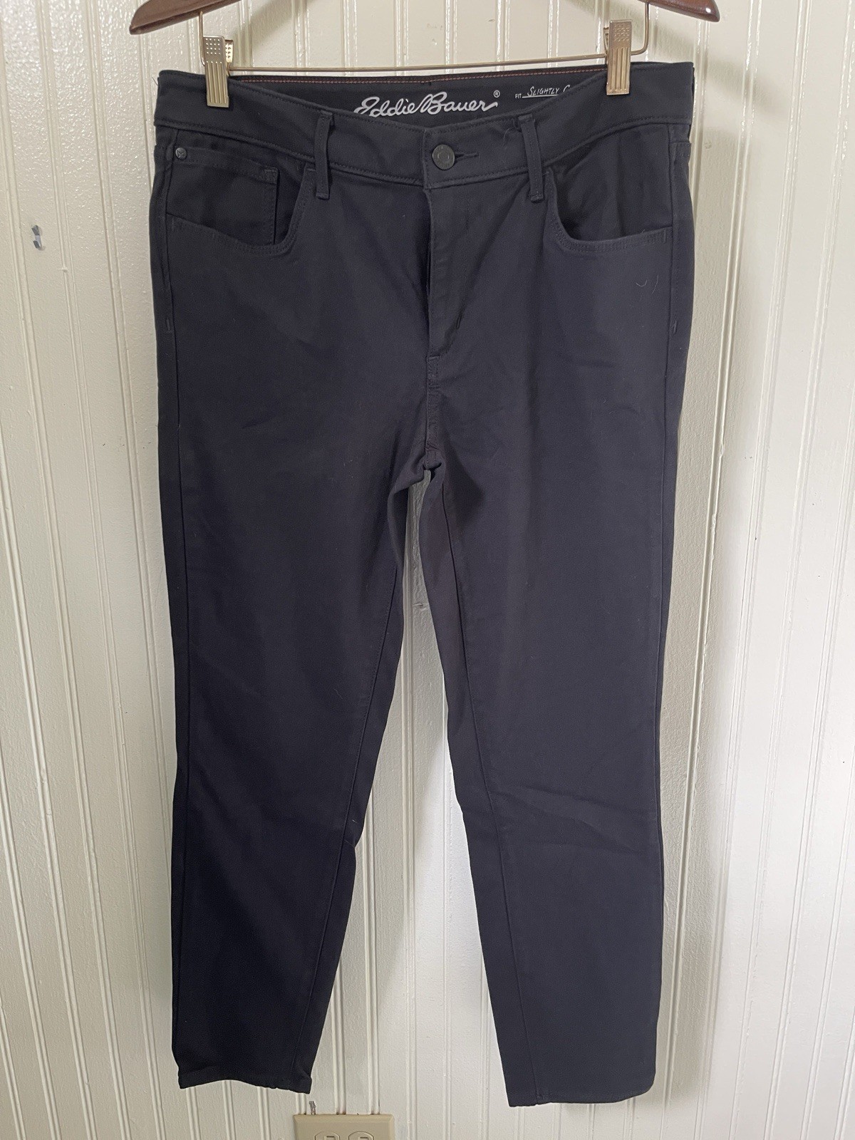 Eddie Bauer Women’s Slightly Curvy Skinny Dark Wash Denim Jeans Size 12