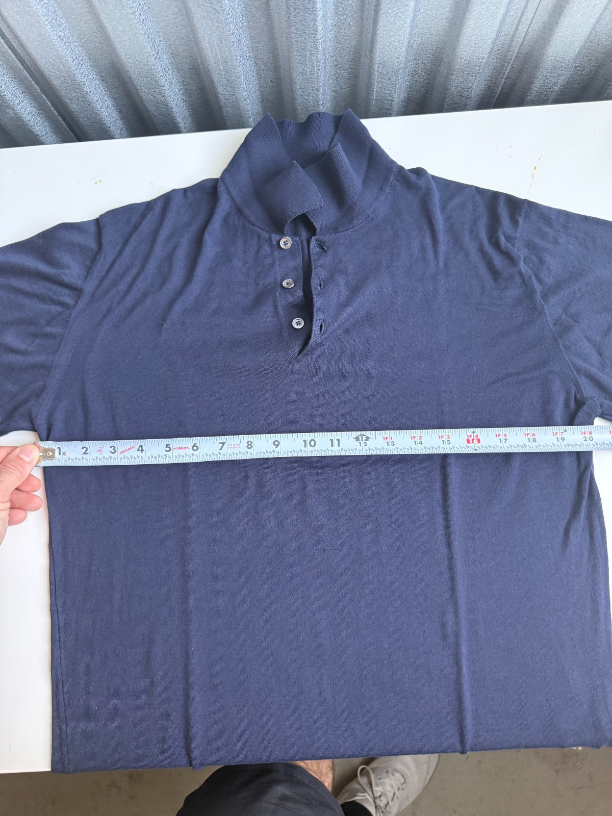 Ralph Lauren Purple Label Men Polo L Navy Blue Luxury Short Sleeve England