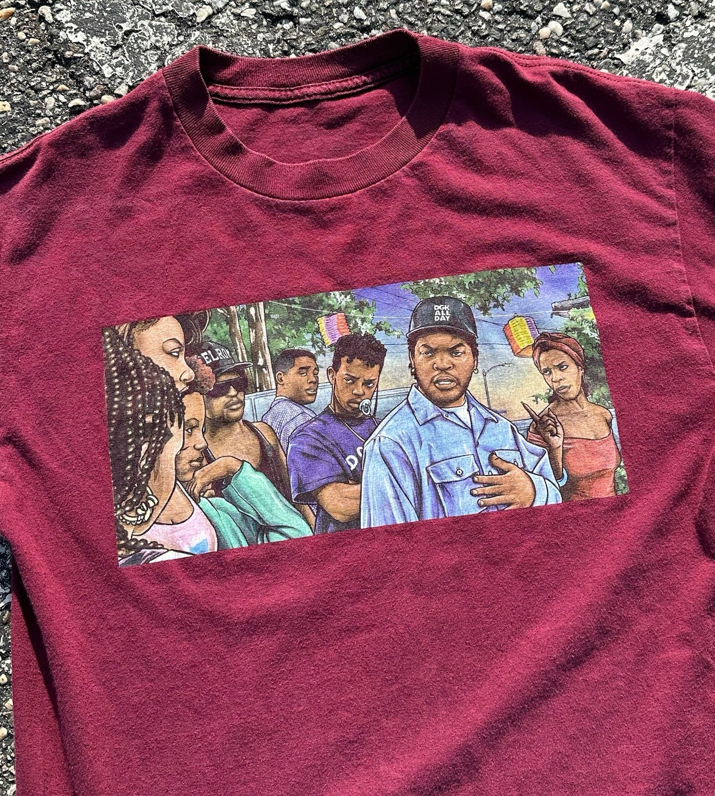 DGK FRIDAY Bye Felicia Tee Mens M Ice Cube Movie Shirt Skate Rap Maroon Shirt