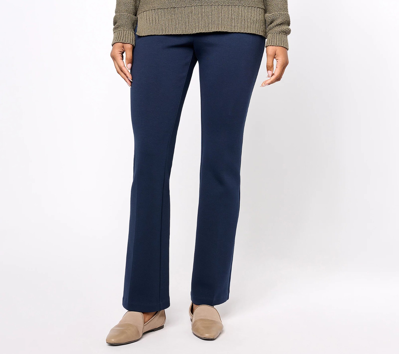 Encore by Idina Menzel Petite Mini Bootleg Pull-On Pants-Navy (Sz PS) a631603 –