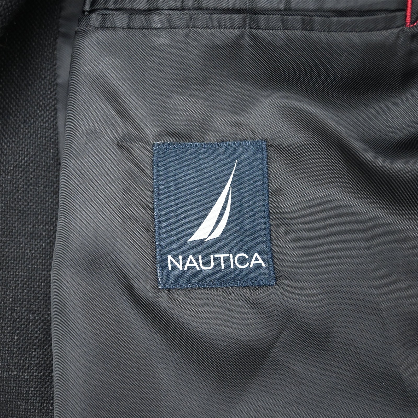 NEW Nautica 40R Black Linen Blend Soft Shoulder Mens Blazer Jacket Sport Coat