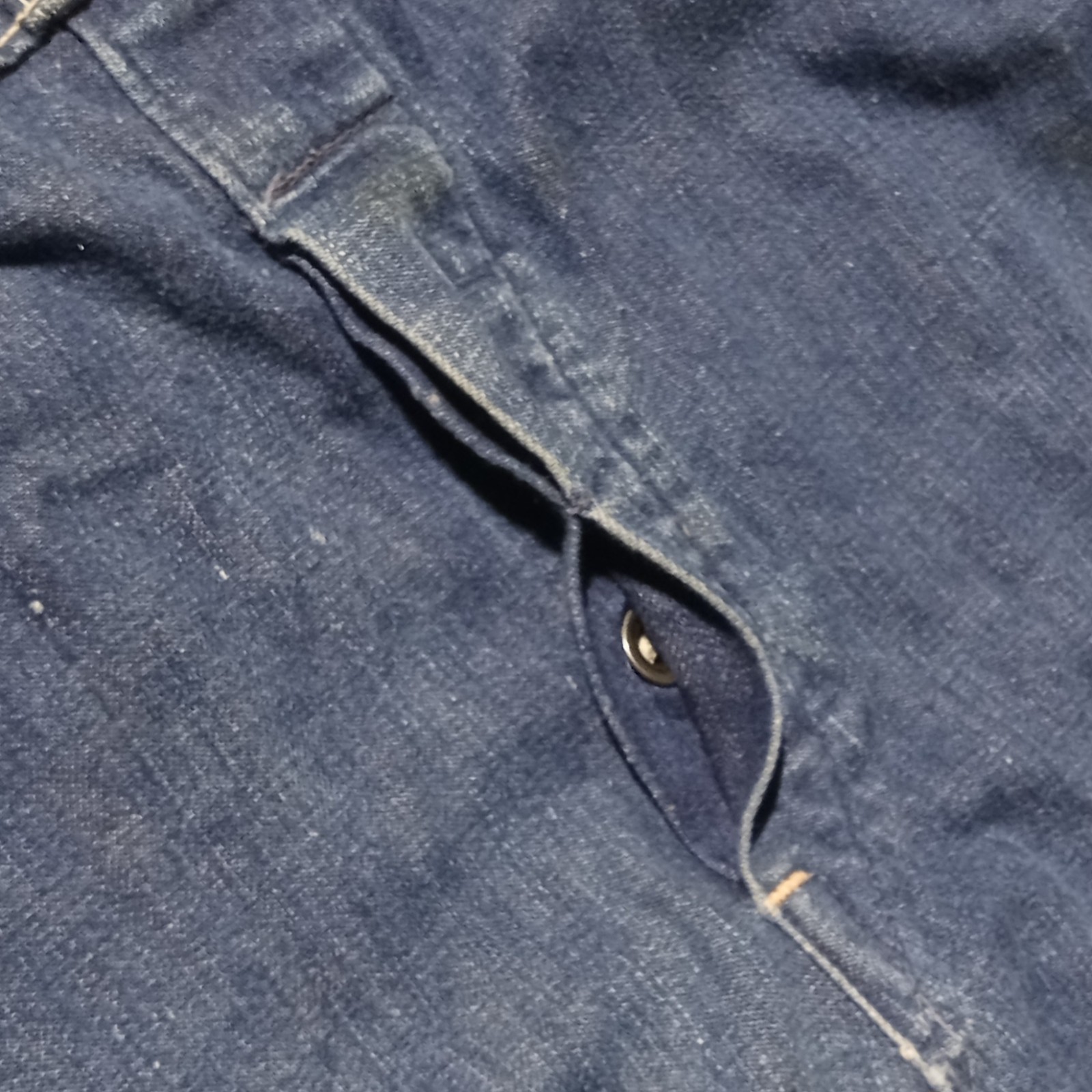 vtg OVERALLS SELVEDGE TRACTOR BUTTONS Denim INDIGO boys youth RARE xxs USA made
