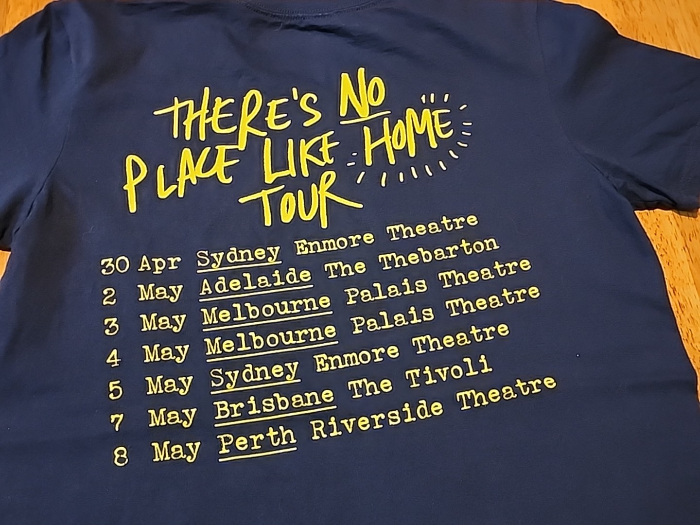 5 Seconds Of Summer Tour Tee There’s No Place Like Home Australian Music