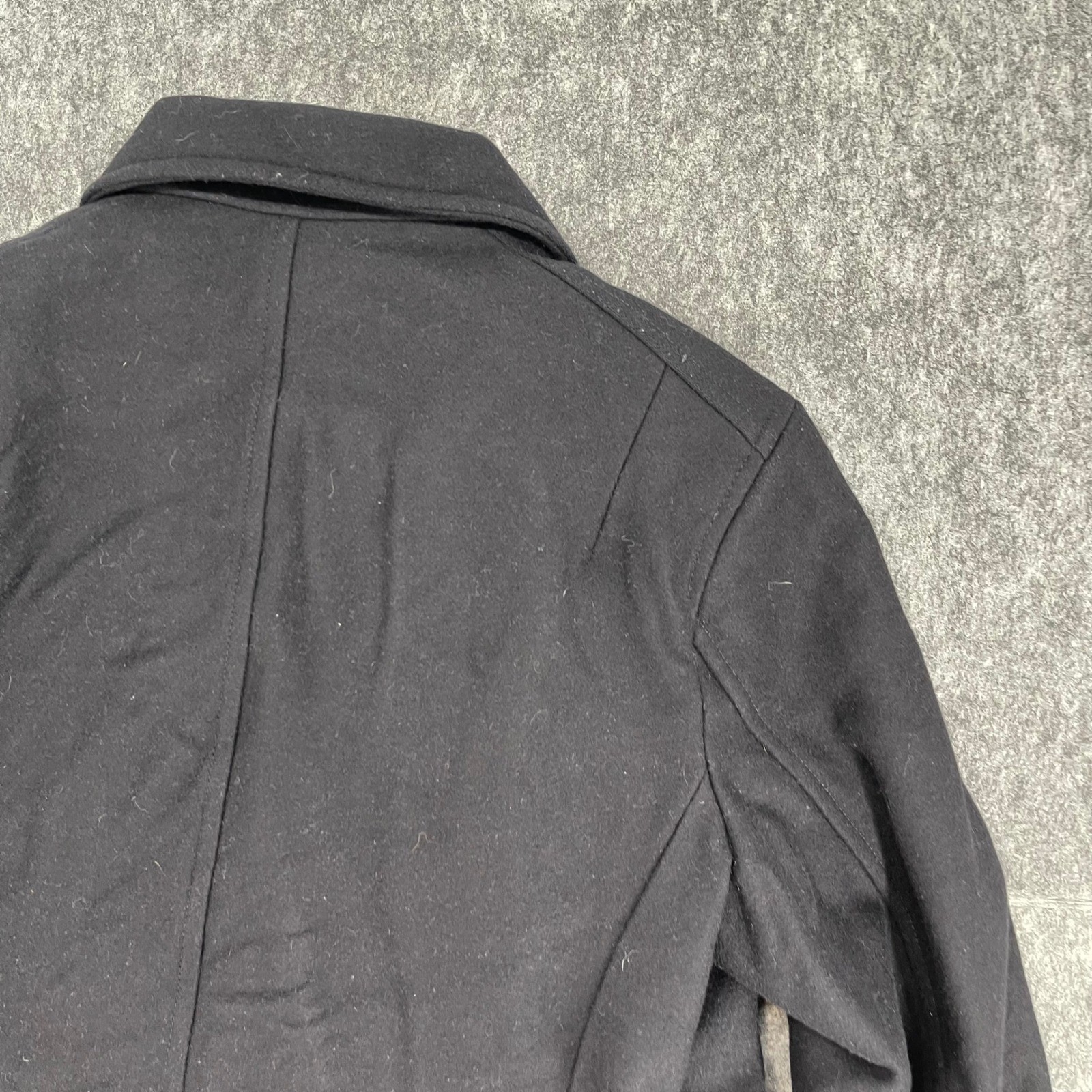 AllSaints Jacket Mens 38 Peacoat Black Wool Blend Italian