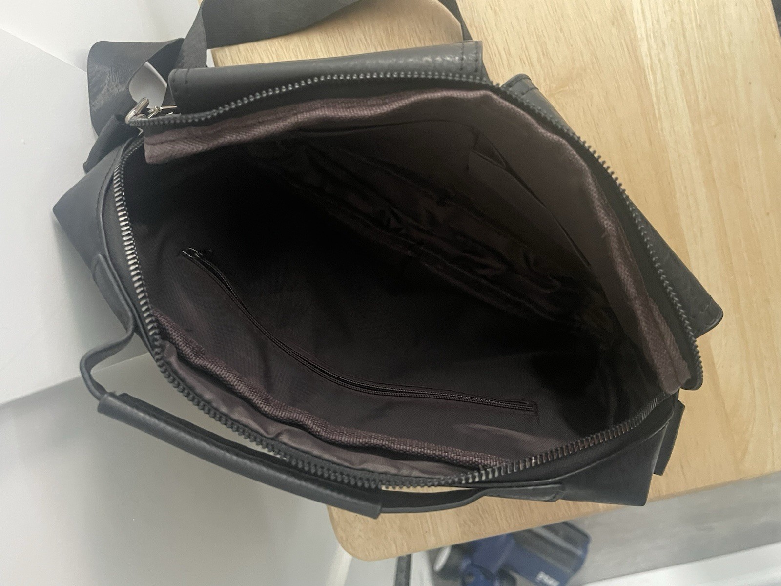 WEIXIER Black Messenger Bag Medium Top Handle Crossbody Strap Zip Buckle Snap